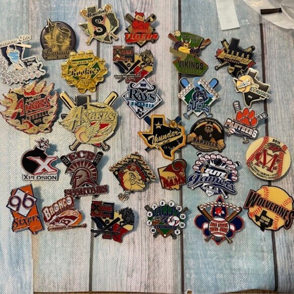 None Other - Lot of 30 Baseball Softball Trading Pins Youth Travel Team Tournament 2010–2012